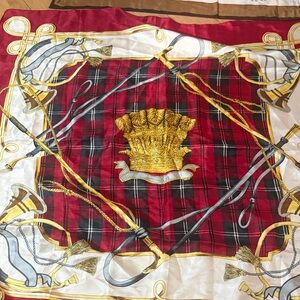 Vintage Red and Gold Plaid Scarf sunkyung Sa